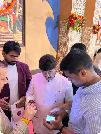 Founder Shivanshu Mishra with Celebrity 6